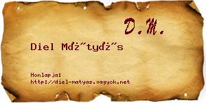 Diel Mátyás névjegykártya